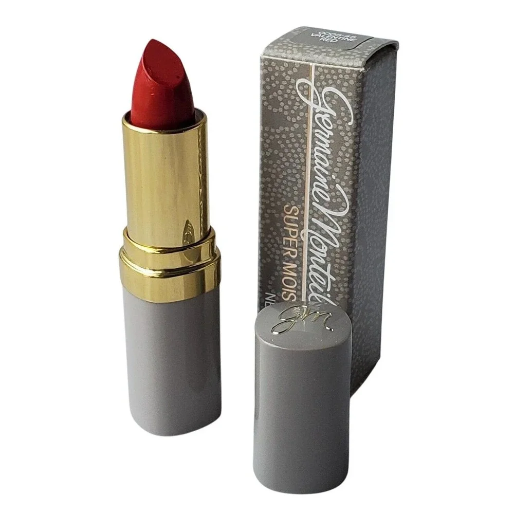 Germaine Monteil Super Moist Lipstick VALENTINE RED 1980s Tone Vanity Display